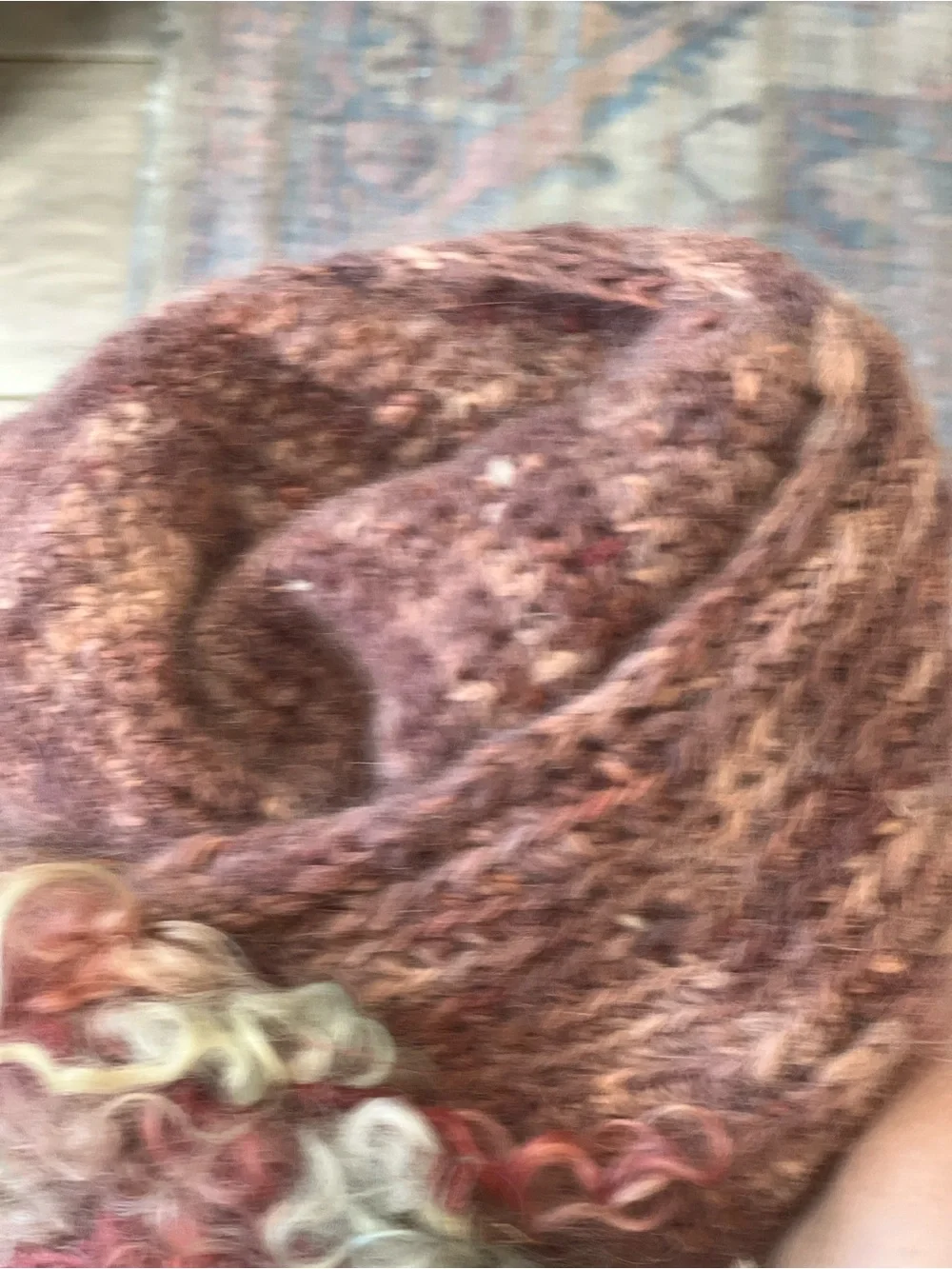 Artisan Hand-Spun Wool/Alpaca 3-Pc Set - Slouchy Beret, Scarf & Brooch